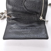 1996 Chrome Hearts Three-Fold Cross Button Wallet with 24" Silver Cross-ball Wallet Chain