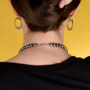 Sterling Silver and Turquoise Horseshoe Squash Blossom Necklace