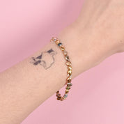 Vintage Paul Morelli Three-Tone 18K Gold Single Pebble Bracelet