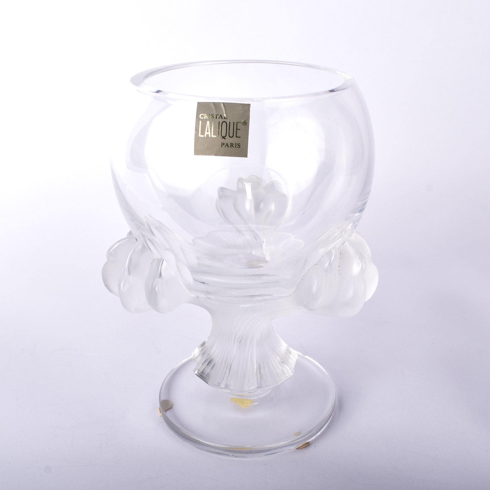 Lalique "Bagheera" Frosted Crystal Glass Vase