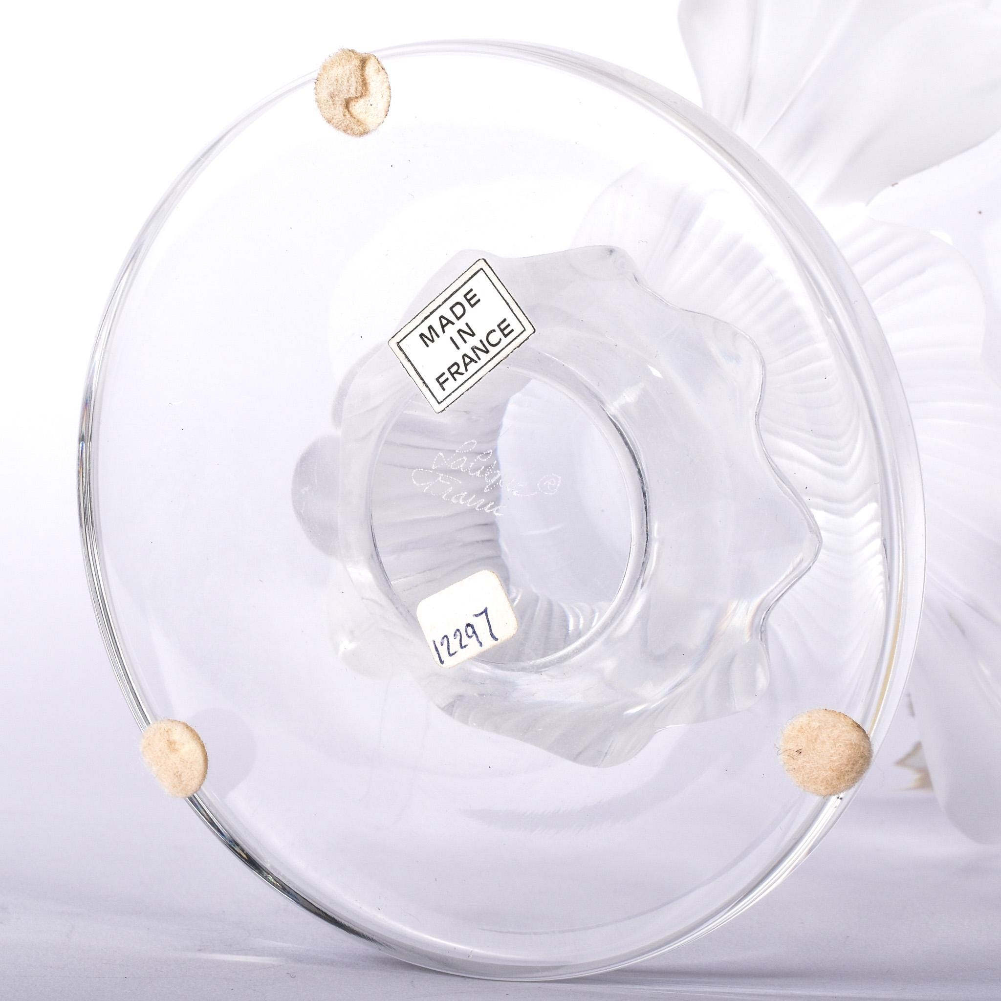 Lalique "Bagheera" Frosted Crystal Glass Vase