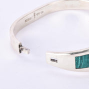 Taxco Sterling Silver Malachite & Turquoise Multi-Gemstone Inlay Bracelet
