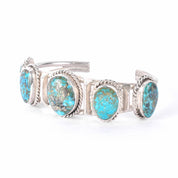 Navajo Sterling Silver and Morenci Turquoise Cuff Bracelet