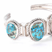 Navajo Sterling Silver and Morenci Turquoise Cuff Bracelet