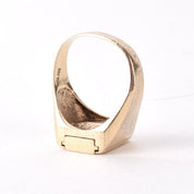 14K Gold Switchable Lapis Lazuli and Onyx Signet Ring