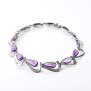 Antonia Pineda 970 Silver and Amethyst Cabochon Modernist Choker Necklace