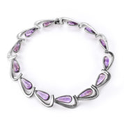 Antonia Pineda 970 Silver and Amethyst Cabochon Modernist Choker Necklace