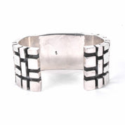 Geometric Modernist Chunky Sterling Silver Cuff Bracelet