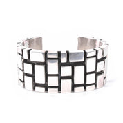 Geometric Modernist Chunky Sterling Silver Cuff Bracelet