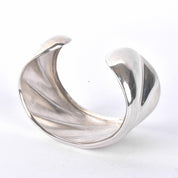 Mexican Modernist Chunky Sterling Silver Cuff Bracelet
