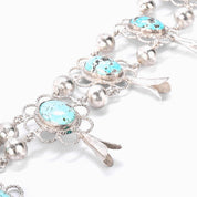 Lightweight Sterling Silver and Turquoise Squash Blossom
