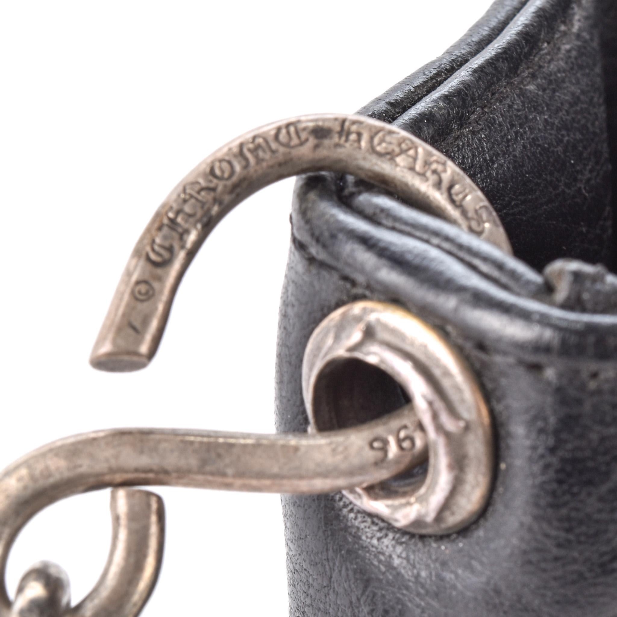 1996 Chrome Hearts Three-Fold Cross Button Wallet with 24" Silver Cross-ball Wallet Chain