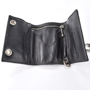 1996 Chrome Hearts Three-Fold Cross Button Wallet with 24" Silver Cross-ball Wallet Chain