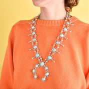 Lightweight Sterling Silver and Turquoise Squash Blossom