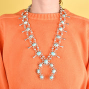 Lightweight Sterling Silver and Turquoise Squash Blossom