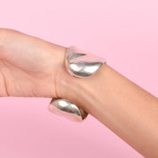 Mexican Modernist Chunky Sterling Silver Cuff Bracelet