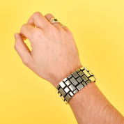 Geometric Modernist Chunky Sterling Silver Cuff Bracelet