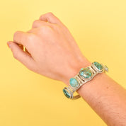 Navajo Sterling Silver and Morenci Turquoise Cuff Bracelet