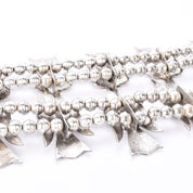 Sterling Silver Turquoise Chip Inlay Peyote Bird Squash Blossom