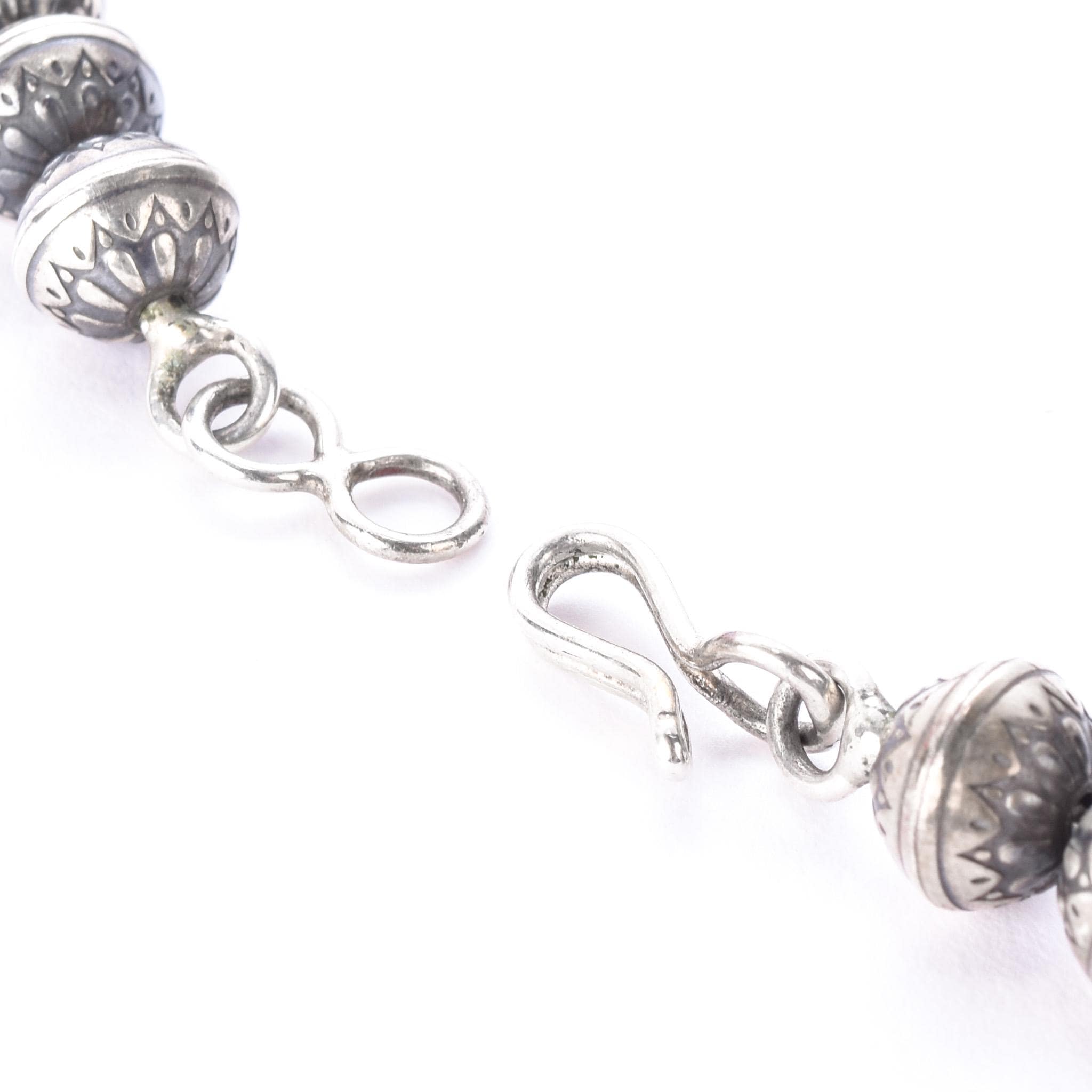 Sterling Silver and Turquoise Horseshoe Squash Blossom Necklace