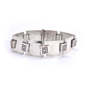 Danish Modernist Sterling Silver Geometric Link Bracelet