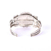 Navajo Sterling Silver Cluster Turquoise Cuff Bracelet