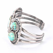 Navajo Sterling Silver & Green/Blue Turquoise Cuff Bracelet