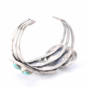 Navajo Sterling Silver & Green/Blue Turquoise Cuff Bracelet
