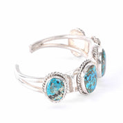 Navajo Sterling Silver and Morenci Turquoise Cuff Bracelet