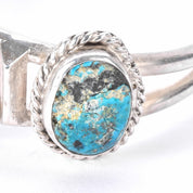 Navajo Sterling Silver and Morenci Turquoise Cuff Bracelet