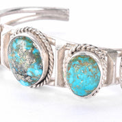 Navajo Sterling Silver and Morenci Turquoise Cuff Bracelet