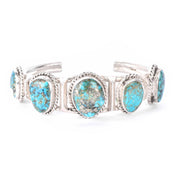 Navajo Sterling Silver and Morenci Turquoise Cuff Bracelet