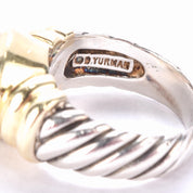 Vintage David Yurman 14K Gold & Sterling Silver Pearl Noblesse Ring