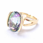 14K Gold Massive Mystic Topaz Cocktail Ring