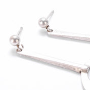 1960s Tone Vigeland Norwegian Mid-Century Sterling Silver Disc Dangle Earrings