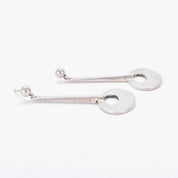 1960s Tone Vigeland Norwegian Mid-Century Sterling Silver Disc Dangle Earrings