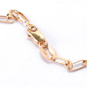 18K Gold Female Bust Pendant with Diamonds and Sapphires on Paperclip Chain