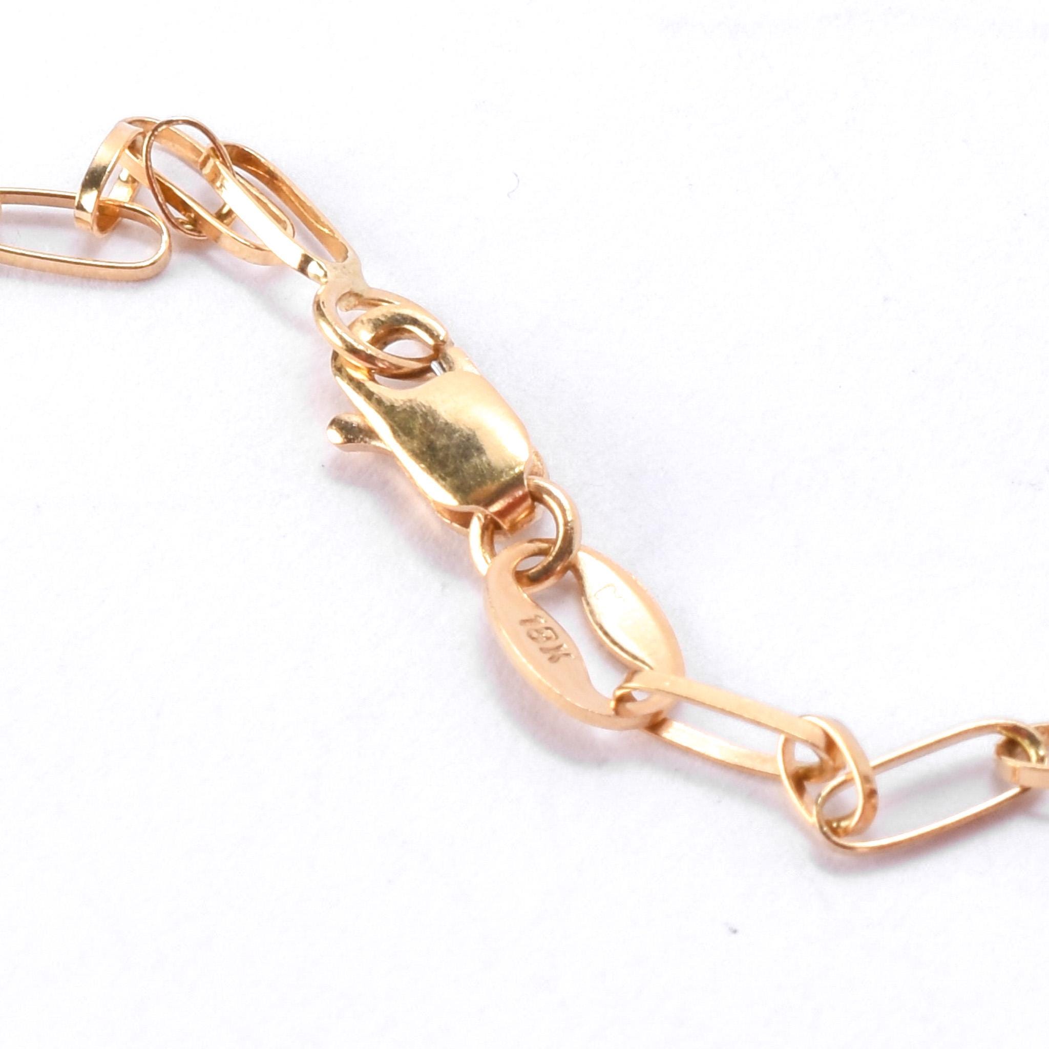 18K Gold Female Bust Pendant with Diamonds and Sapphires on Paperclip Chain