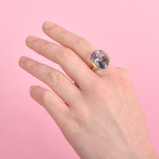 14K Gold Massive Mystic Topaz Cocktail Ring