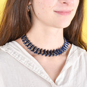 1950s Grete Prytz Kittelsen Norwegian Sterling Silver and Enamel Link Necklace