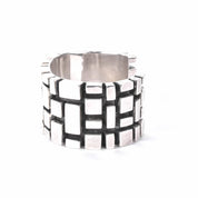 Geometric Modernist Chunky Sterling Silver Cuff Bracelet