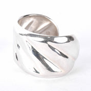 Mexican Modernist Chunky Sterling Silver Cuff Bracelet