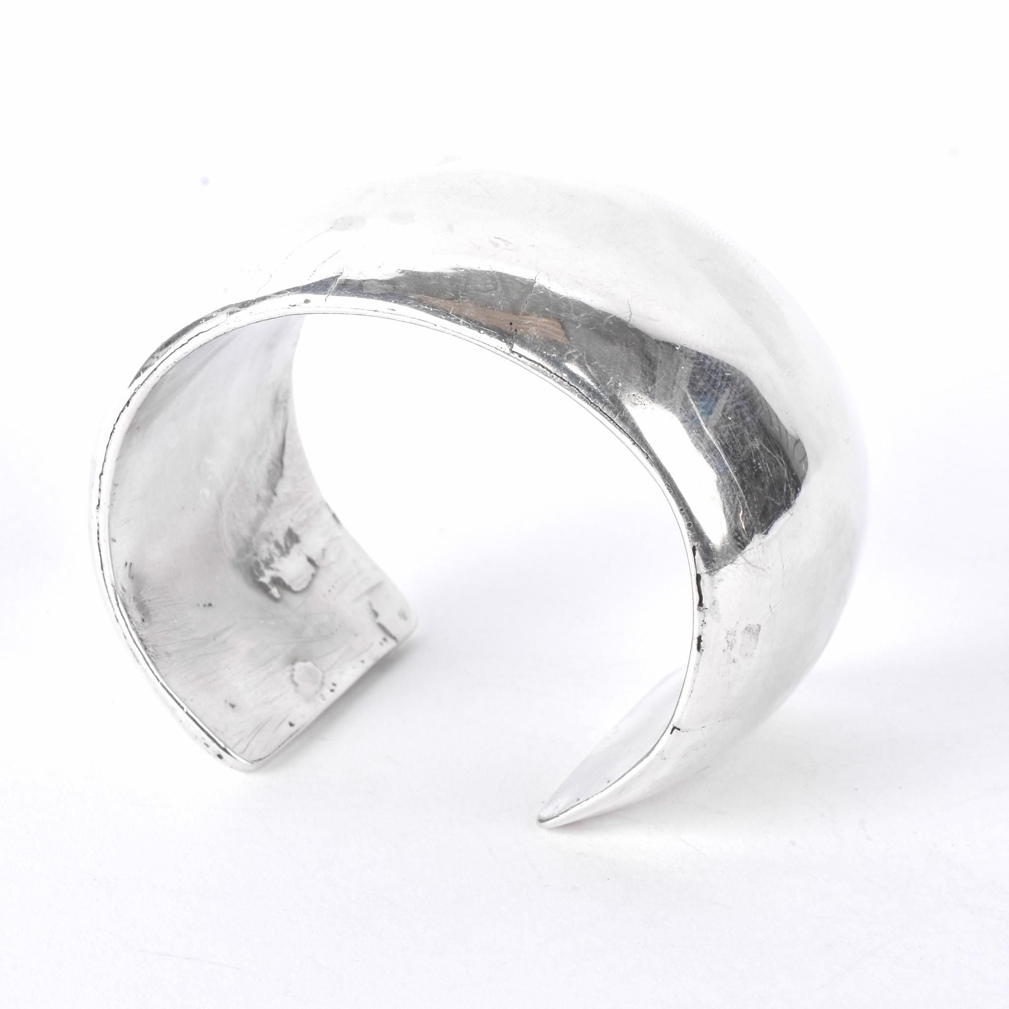 Sterling Silver Polished Domed Chunky Cuff Bracelet