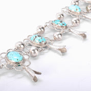 Lightweight Sterling Silver and Turquoise Squash Blossom