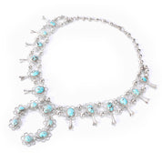 Lightweight Sterling Silver and Turquoise Squash Blossom