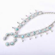 Lightweight Sterling Silver and Turquoise Squash Blossom
