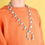 Lightweight Sterling Silver and Turquoise Squash Blossom