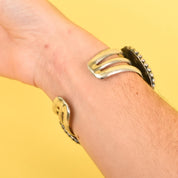 Heavyweight Sterling Silver and Turquoise Cuff Bracelet