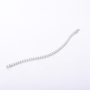 14K White Gold and Forty-Two Natural Cubic Zirconia Tennis Bracelet