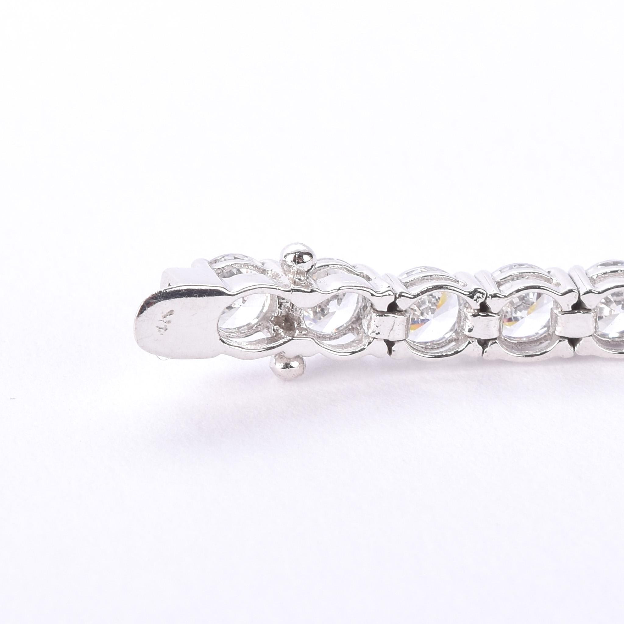 14K White Gold and Forty-Two Natural Cubic Zirconia Tennis Bracelet